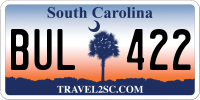 SC license plate BUL422