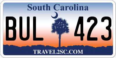 SC license plate BUL423
