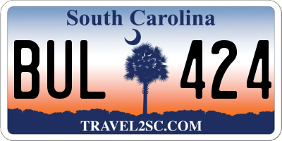 SC license plate BUL424