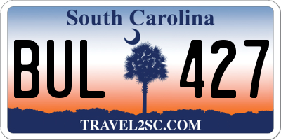 SC license plate BUL427