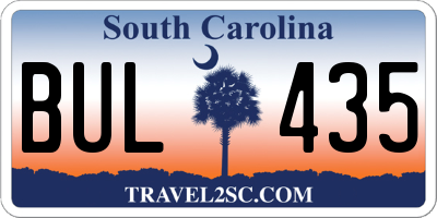 SC license plate BUL435