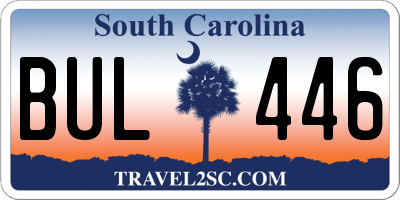 SC license plate BUL446