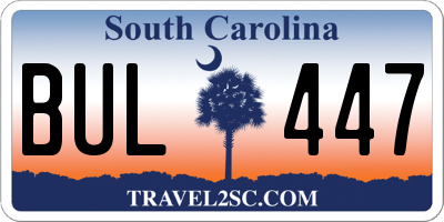 SC license plate BUL447