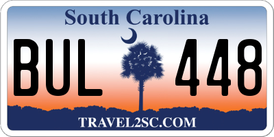 SC license plate BUL448