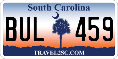 SC license plate BUL459