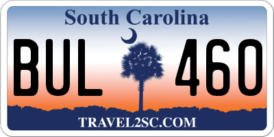 SC license plate BUL460