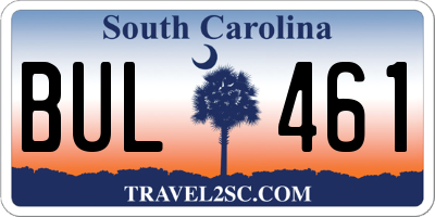 SC license plate BUL461