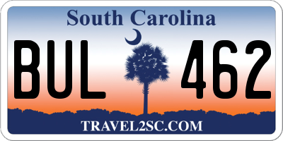 SC license plate BUL462