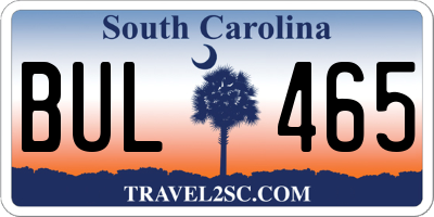 SC license plate BUL465