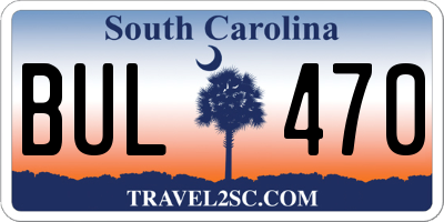 SC license plate BUL470