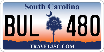 SC license plate BUL480