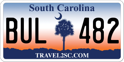 SC license plate BUL482