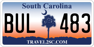 SC license plate BUL483