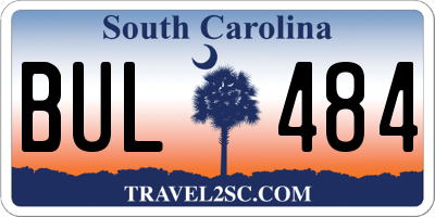 SC license plate BUL484