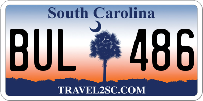 SC license plate BUL486