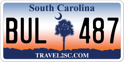 SC license plate BUL487