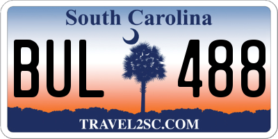 SC license plate BUL488