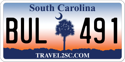 SC license plate BUL491