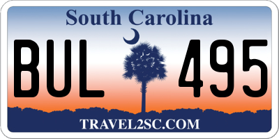 SC license plate BUL495