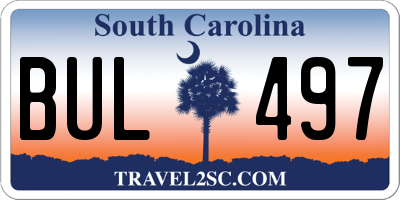 SC license plate BUL497