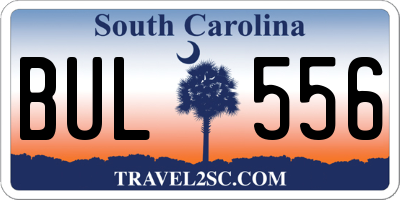 SC license plate BUL556