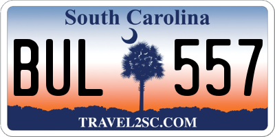 SC license plate BUL557