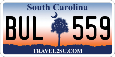 SC license plate BUL559