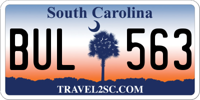 SC license plate BUL563