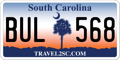 SC license plate BUL568
