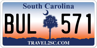 SC license plate BUL571
