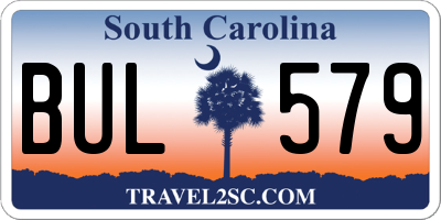 SC license plate BUL579
