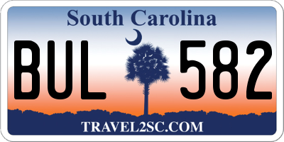 SC license plate BUL582