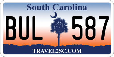 SC license plate BUL587