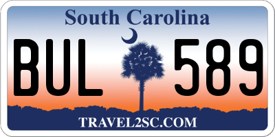 SC license plate BUL589