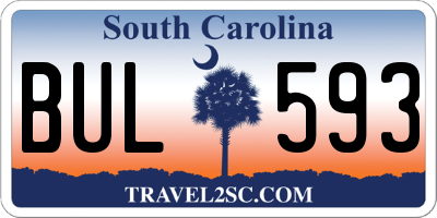 SC license plate BUL593