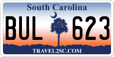 SC license plate BUL623