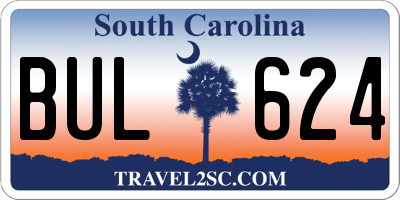 SC license plate BUL624