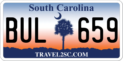 SC license plate BUL659