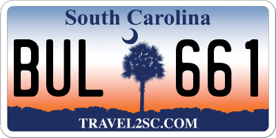 SC license plate BUL661