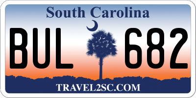 SC license plate BUL682