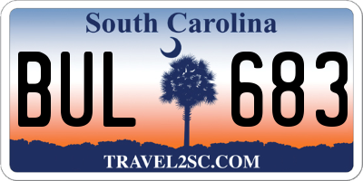 SC license plate BUL683