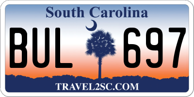 SC license plate BUL697