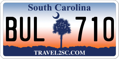 SC license plate BUL710