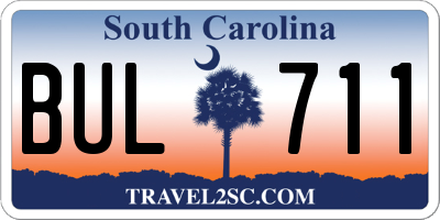 SC license plate BUL711