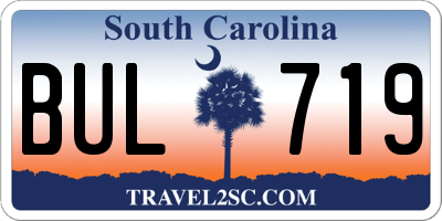 SC license plate BUL719