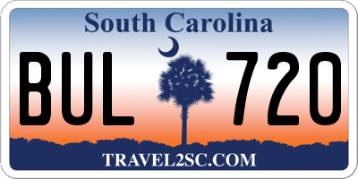 SC license plate BUL720