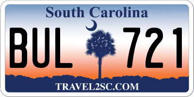 SC license plate BUL721