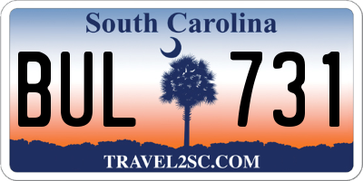 SC license plate BUL731