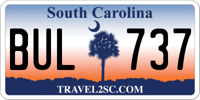 SC license plate BUL737
