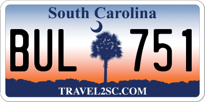 SC license plate BUL751